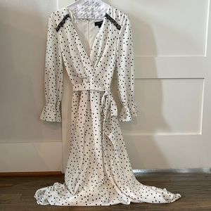 Tahari polka dot faux wrap dress